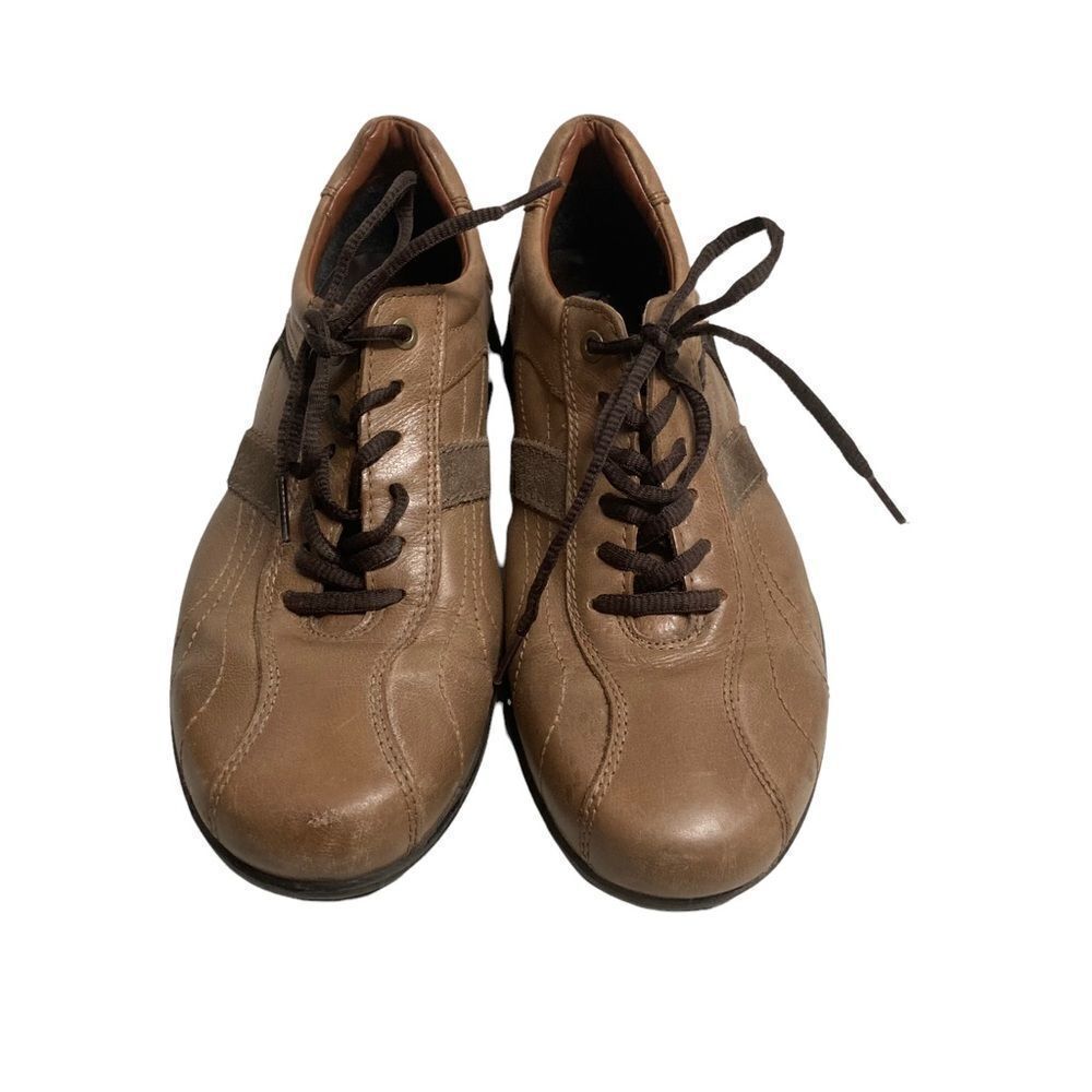 ECCO,‎ Men’sTan & Brown Leather Shoes, Lace Up Oxford , Size 42/ US Size 8/8.5
